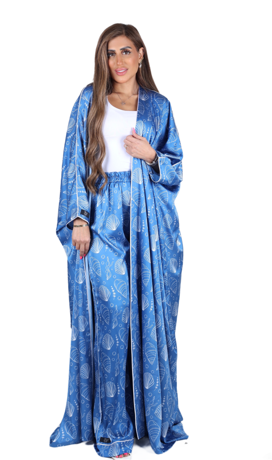 Seashell Silk Abaya Set