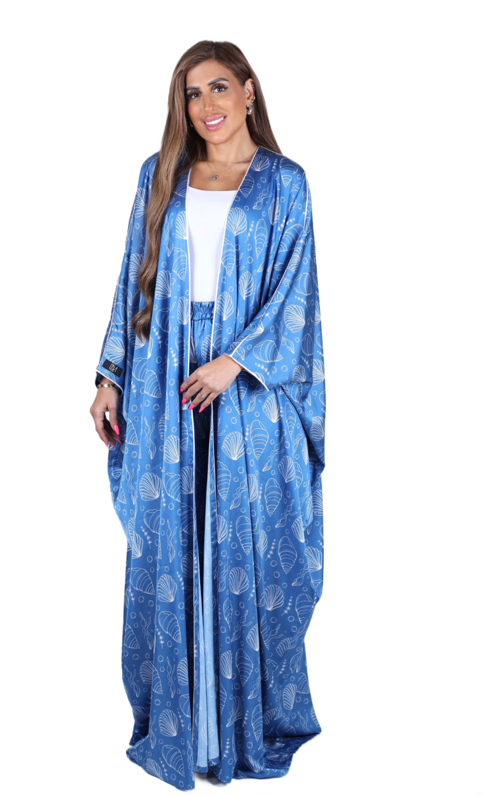 Seashell Silk Abaya Set - Image 4