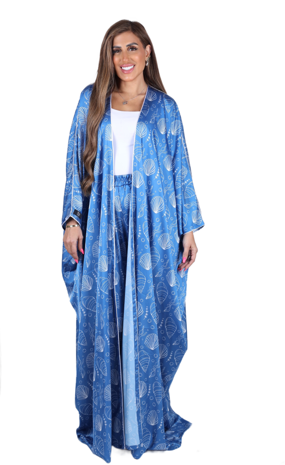 Seashell Silk Abaya Set - Image 5