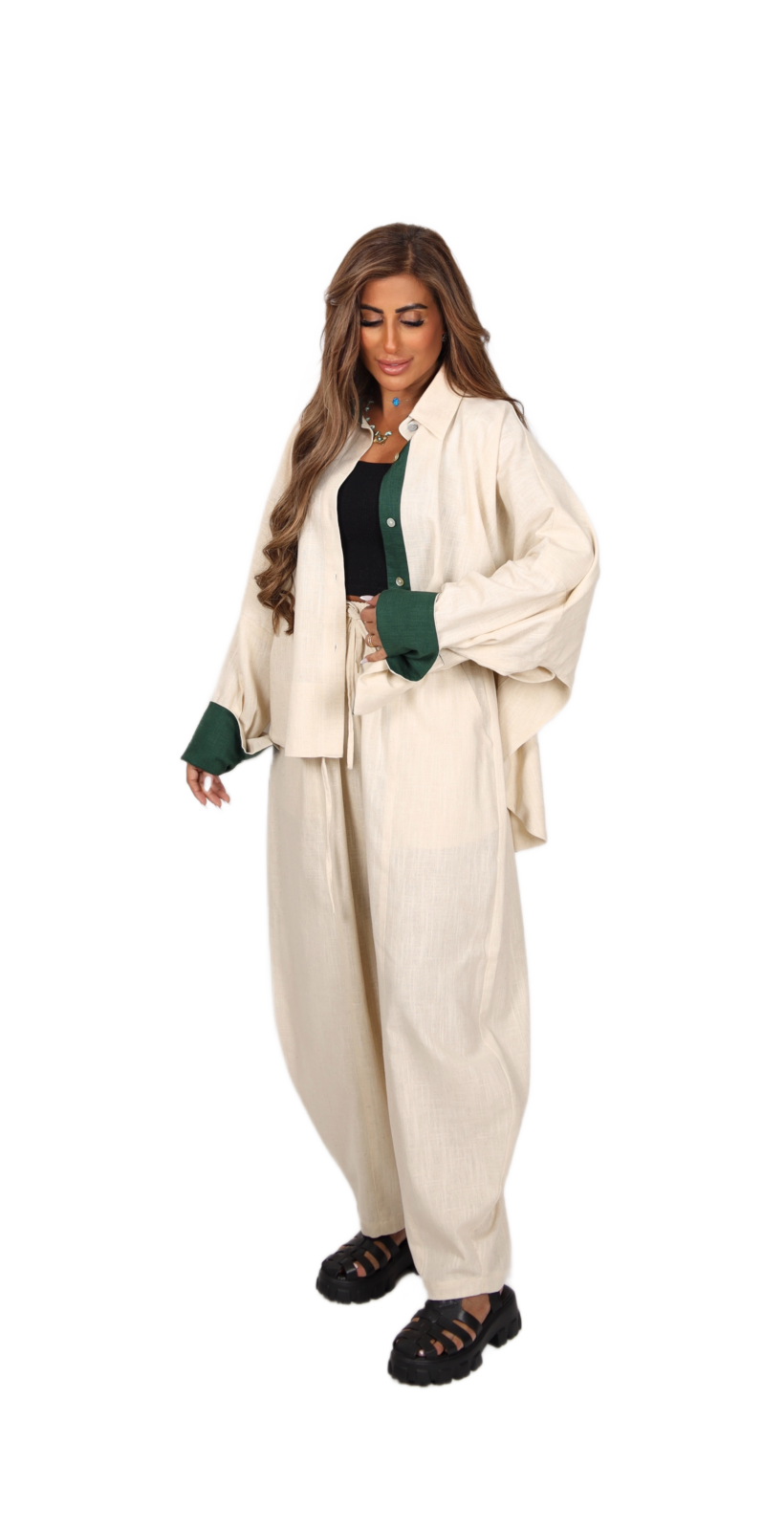 Olive Edge Linen Set - Image 4