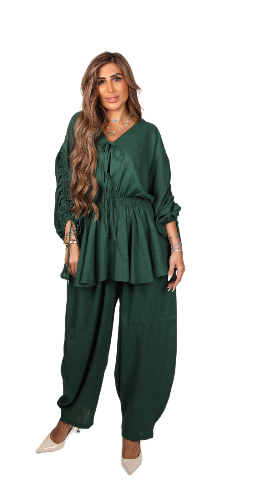 Emerald Linen Balloon Set - Image 5