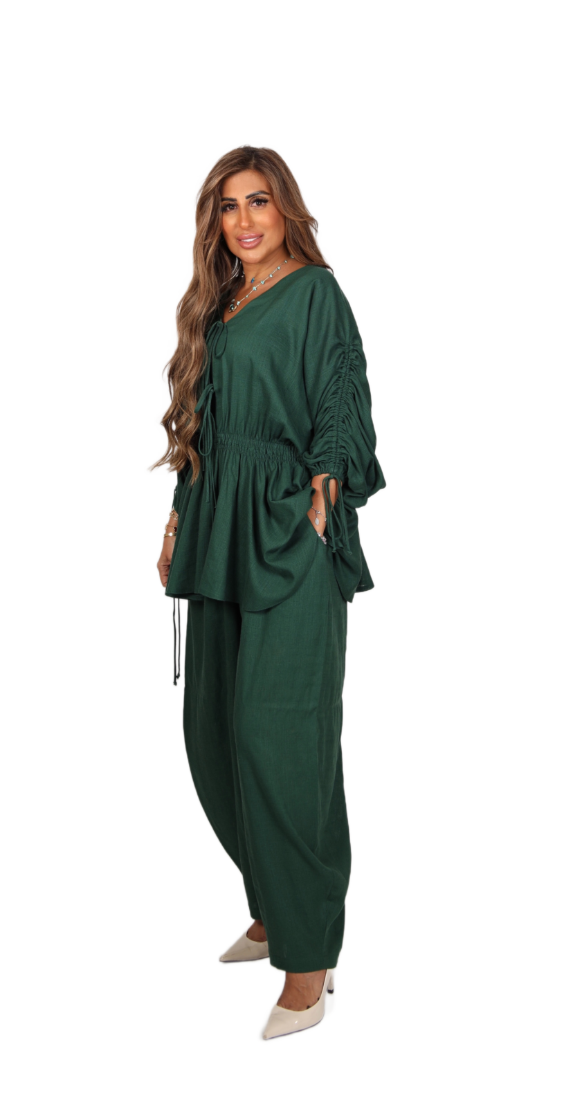 Emerald Linen Balloon Set - Image 4