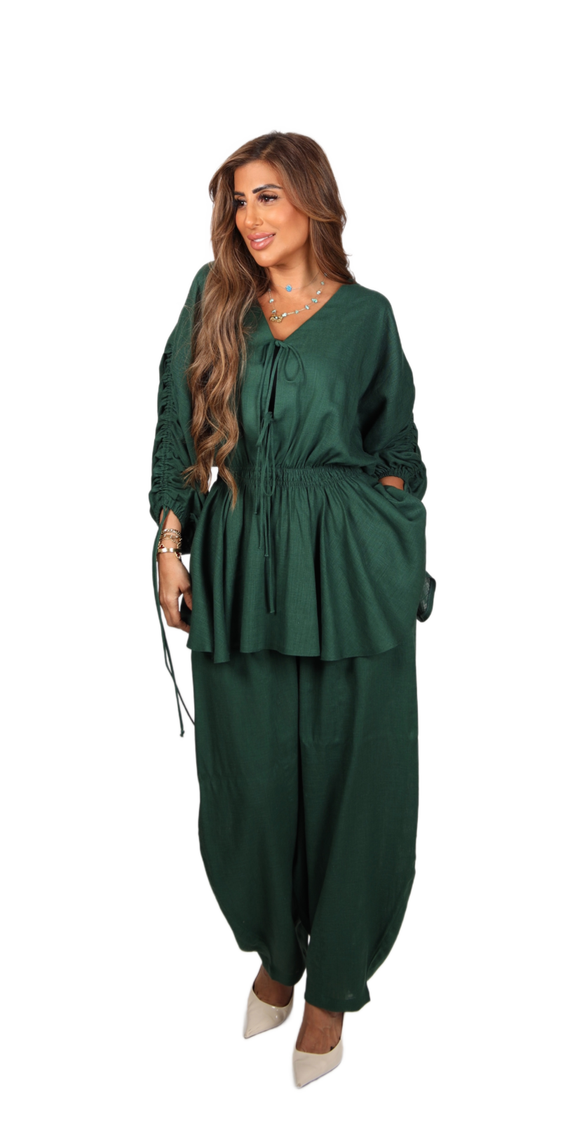 Emerald Linen Balloon Set - Image 2