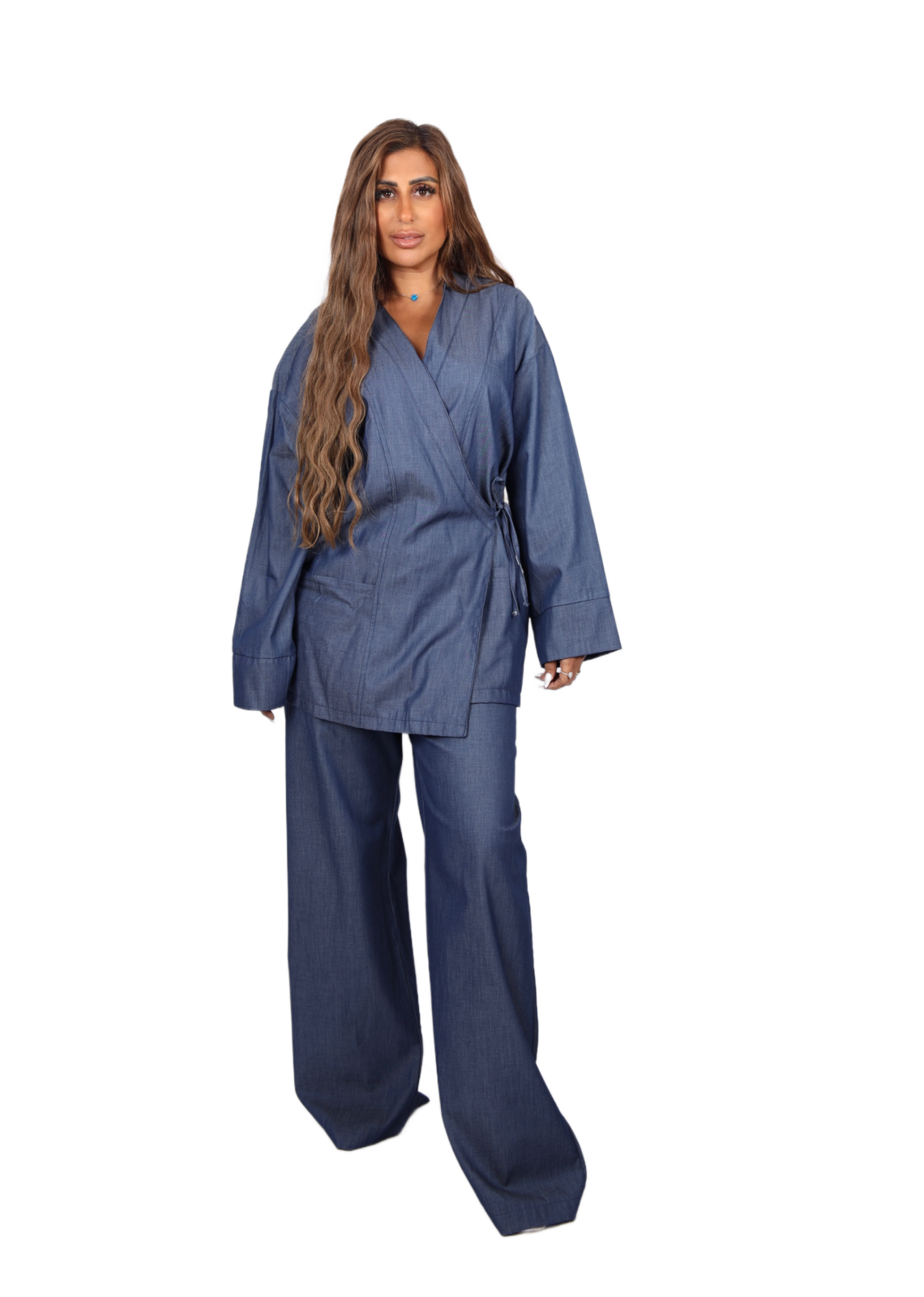 Luxe Denim Wrap Set