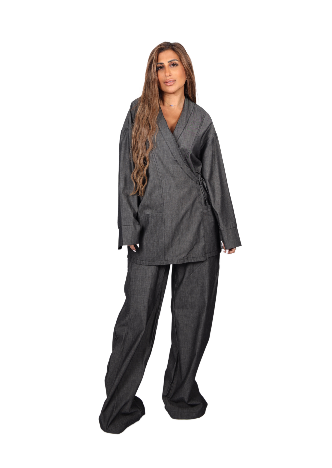 Luxe Denim Wrap Set